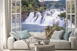 Naklejka: Wodospady za oknem