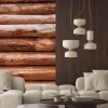 Naklejka: Wooden texture, pine logs. wooden wall