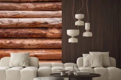 Naklejka: Wooden texture, pine logs. wooden wall