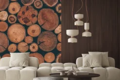 Naklejka: Wooden texture with pine logs