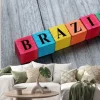 Naklejka: Word brazil on colorful wooden cubes