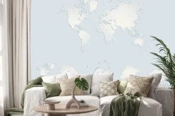 Naklejka: World continents map, collection america, europe, africa, asia,