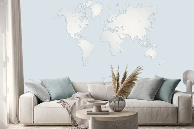 Naklejka: World continents map, collection america, europe, africa, asia,