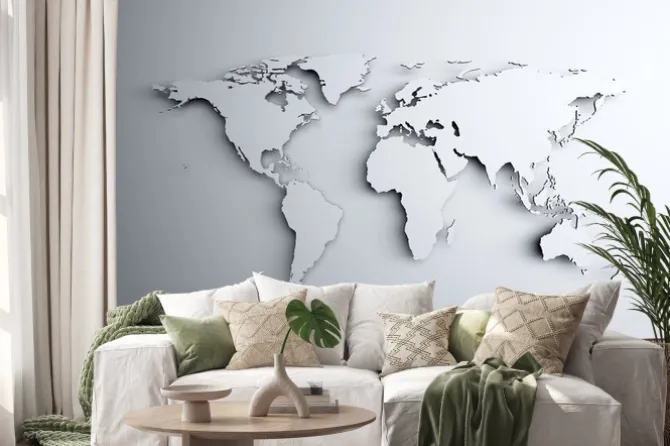 Naklejka: World map 3d