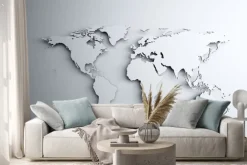 Naklejka: World map 3d