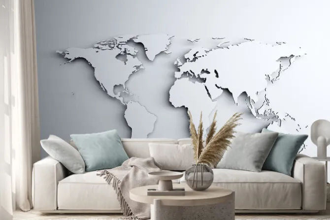 Naklejka: World map 3d