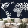 Naklejka: World map text composition of country names, typographical black