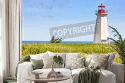 Naklejka: Wrak statku point lighthouse w wiejskich prince edward islandia,