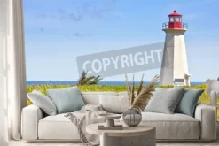 Naklejka: Wrak statku point lighthouse w wiejskich prince edward islandia,