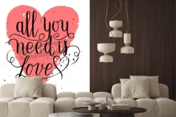 Naklejka: Wszystko czego potrzebujesz to miłość z życzeniami, plakat z