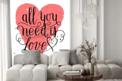 Naklejka: Wszystko czego potrzebujesz to miłość z życzeniami, plakat z