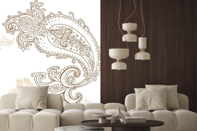 Naklejka: Wyciągnąć rękę paisley ornament.