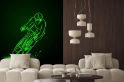 Naklejka: Wyścigu kolarskiego. przedni widok. wektor ilustracji neon.