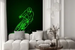 Naklejka: Wyścigu kolarskiego. przedni widok. wektor ilustracji neon.