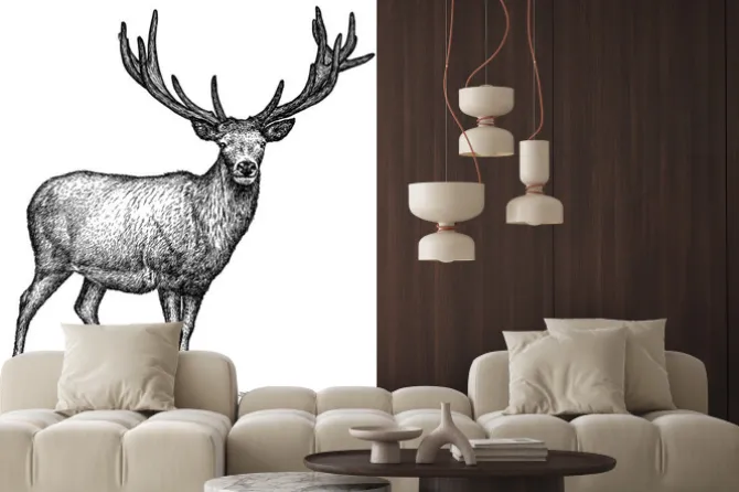 Naklejka: Wygrawerować deer ilustracji