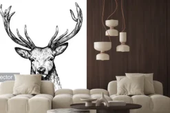 Naklejka: Wygrawerować deer ilustracji