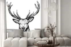 Naklejka: Wygrawerować deer ilustracji
