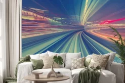 Naklejka: Wysoka prędkość koncepcji technologii poprzez jednotorowe tokio