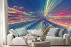 Naklejka: Wysoka prędkość koncepcji technologii poprzez jednotorowe tokio