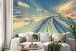 Naklejka: Wysoka prędkość koncepcji technologii poprzez jednotorowe tokio