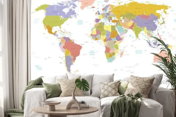 Naklejka: Wysokie map.layers świata szczegółowości używane.