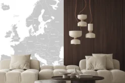 Naklejka: Wysokiej jakości mapa europy z białymi granicami kraju