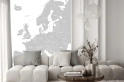 Naklejka: Wysokiej jakości mapa europy z białymi granicami kraju