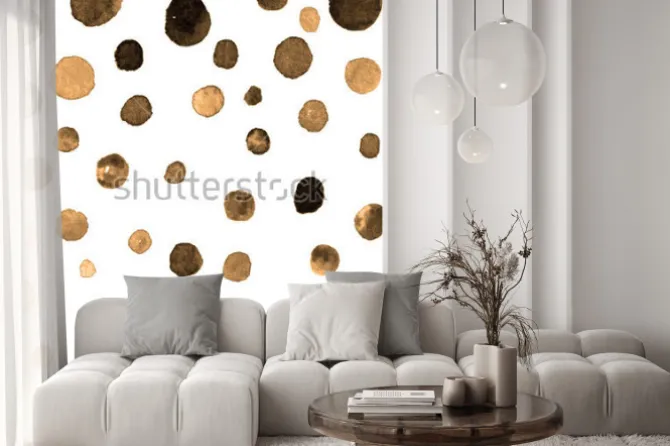 Naklejka: Wzór akwarela kropki polka. tekstylia, płytki, tapety, druk zawijający.