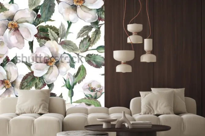 Naklejka: Wzór dzikich róż