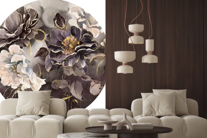 Naklejka: Wzór eleganckich kwiatów