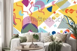 Naklejka: Wzór geometryczny w stylu lat 80