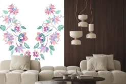 Naklejka: Wzór kwiatowy, wzory linii szyi. ilustracja wektorowa wyciągnąć