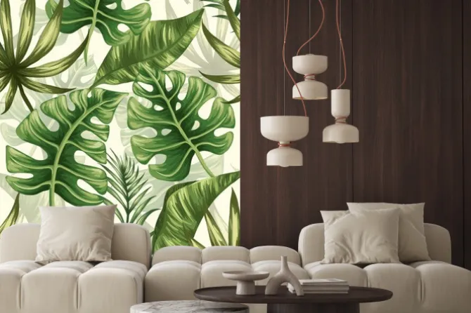 Naklejka: Wzór liści