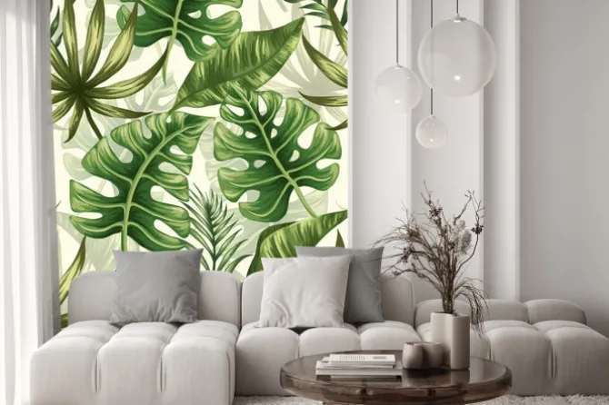 Naklejka: Wzór liści