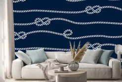 Naklejka: Wzór morski bez szwu, splot liny