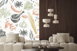 Naklejka: Wzór w zioła do kuchni