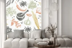 Naklejka: Wzór w zioła do kuchni