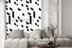 Naklejka: Wzór z domów, budynków, miasta, miasta w stylu izometrycznym.