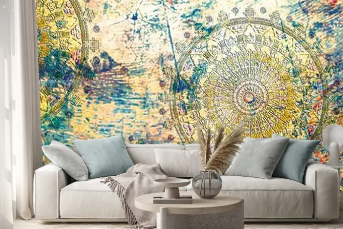 Naklejka: Wzór z mandalami w stylu indyjskim