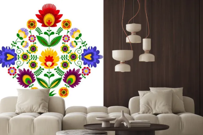 Naklejka: Wzór z motywem ludowym