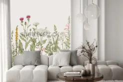 Naklejka: Wzór z ziół i dzikich kwiatów