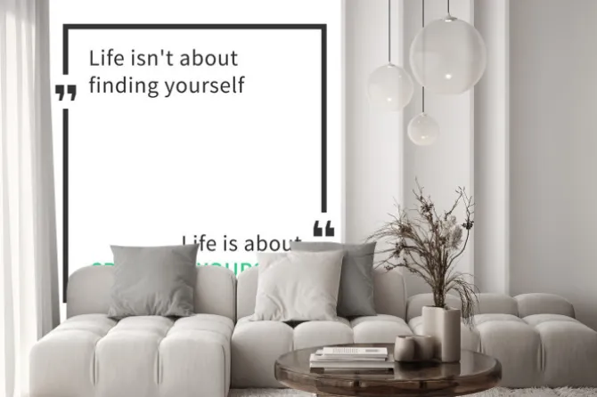 Naklejka: Życie nie polega na odkryciu siebie. jesteś kowalem swojego losu.