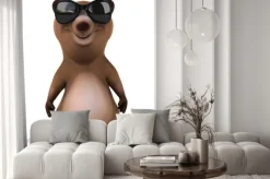 Naklejka: Zabawa niedźwiedź