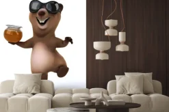 Naklejka: Zabawa niedźwiedź