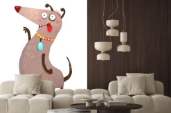 Naklejka: Zabawny pies na dwóch łapach