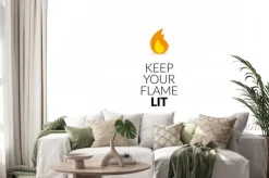 Naklejka: Zachowaj swój płomień oświetlony motywacyjny cytat wektor plakat