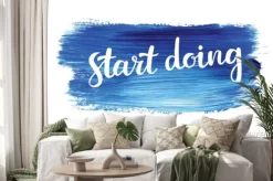 Naklejka: Zacząć robić. cytat na rękę napis tło wektor kreatywny