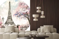 Naklejka: Zakochana para pod wieżą eiffla