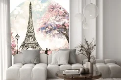 Naklejka: Zakochana para pod wieżą eiffla