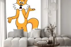 Naklejka: Zakłopotani cartoon fox